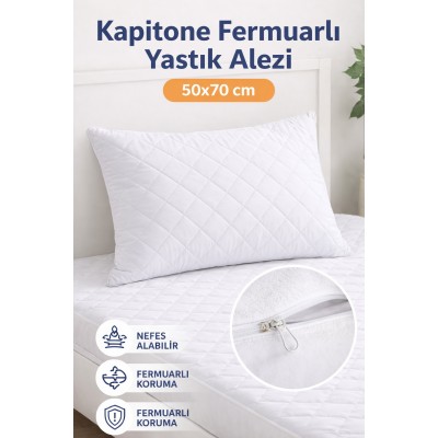 Kapitone Fermuarlı Yastık Alezi 50x70 cm